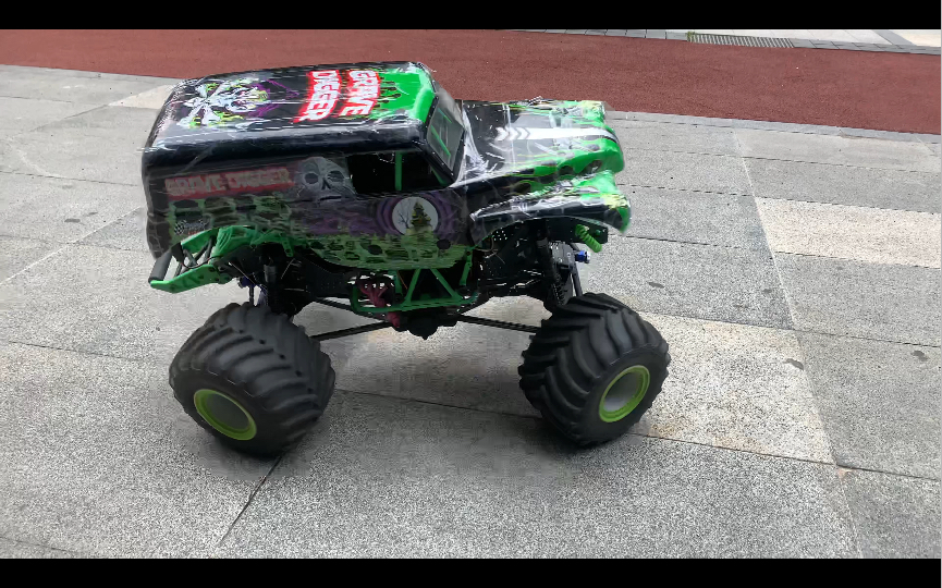 losi lmt 掘墓者大脚车改装四轮转向戴高乐 行走的艺术 路上华尔兹