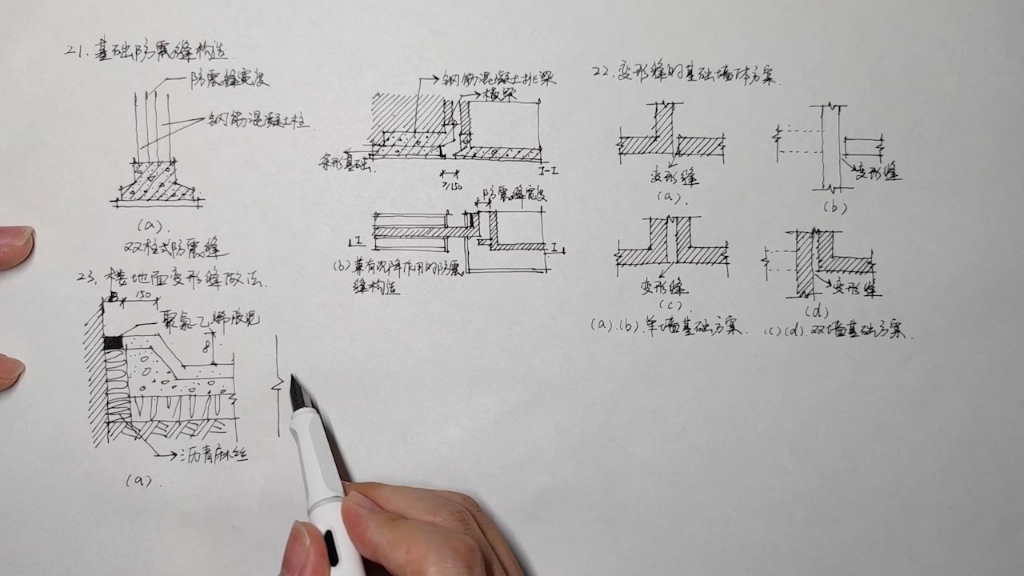 [图]【跟我画构造】7 基础防震缝构造，变形缝的基础墙体方案，楼地面变形缝做法