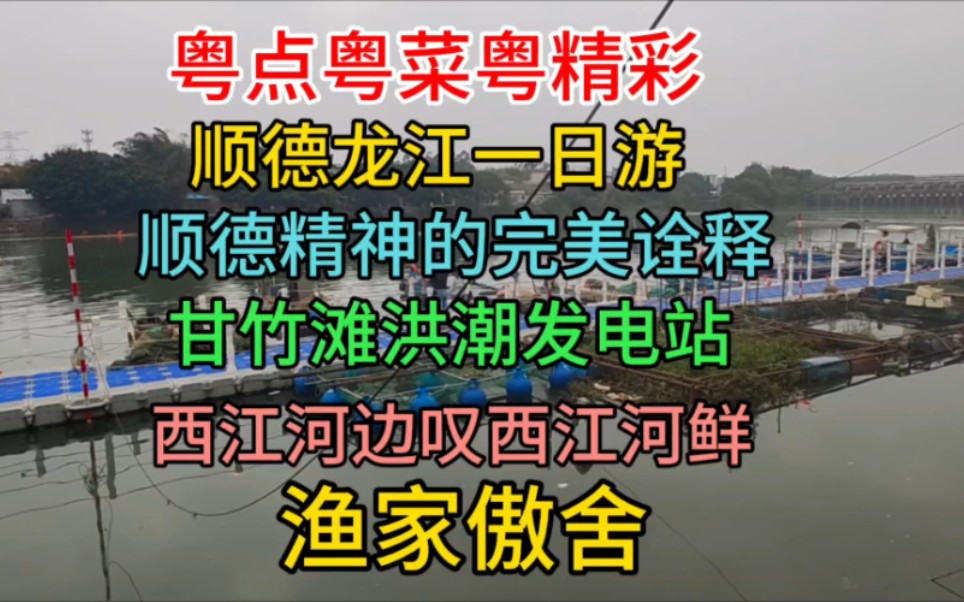 粤点粤菜粤精彩,顺德龙江一日游,顺德精神的完美诠释,甘竹滩洪潮发电站,西江河边叹西江河鲜,渔家傲舍哔哩哔哩bilibili