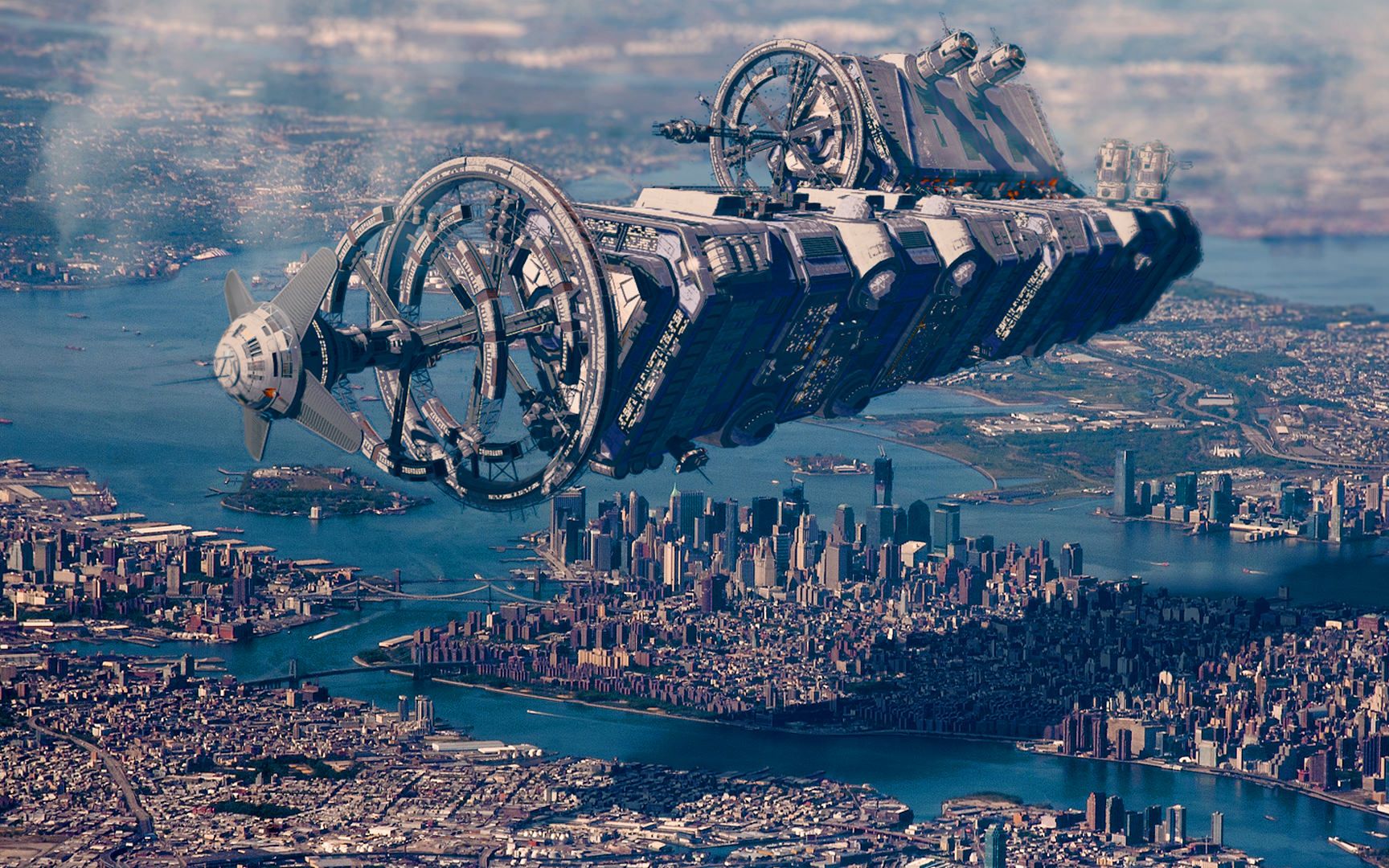 精英危险 关于巨型飞船 纽约城市上空的巨型飞船