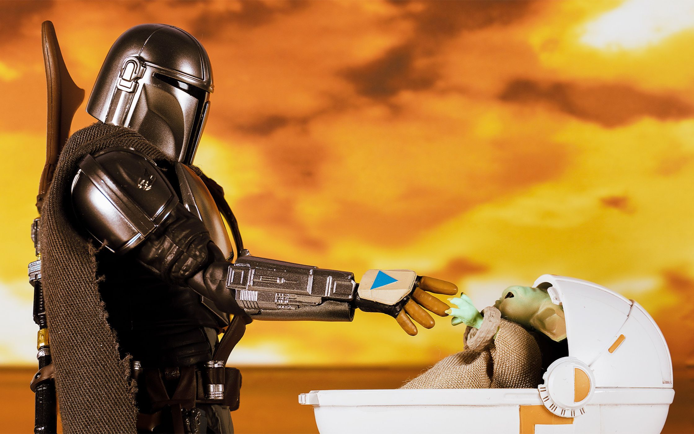 全展示shf星球大战曼达洛人贝斯卡金属装甲尤达宝宝4k画质