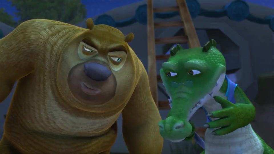 熊出没:老鳄吹牛,熊二还真信了,还要拜老鳄为师!