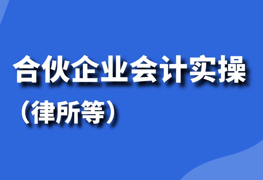 会计实操:合伙企业会计(律师事务所、基金公司等)政策解读、全盘账务处理与纳税申报哔哩哔哩bilibili