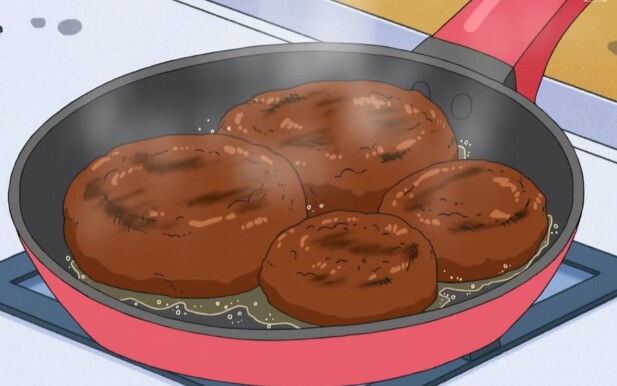 【蜡笔小新】美食|在妮妮家吃重口味煎汉堡肉哦