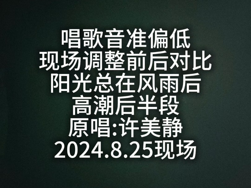 唱歌音准偏低现场调整前后对比阳光总在风雨后高潮后半段原唱:许美静2024.8.25现场#零基础学唱歌 #声乐教学 #真人真唱 #流行音乐哔哩哔哩bilibili