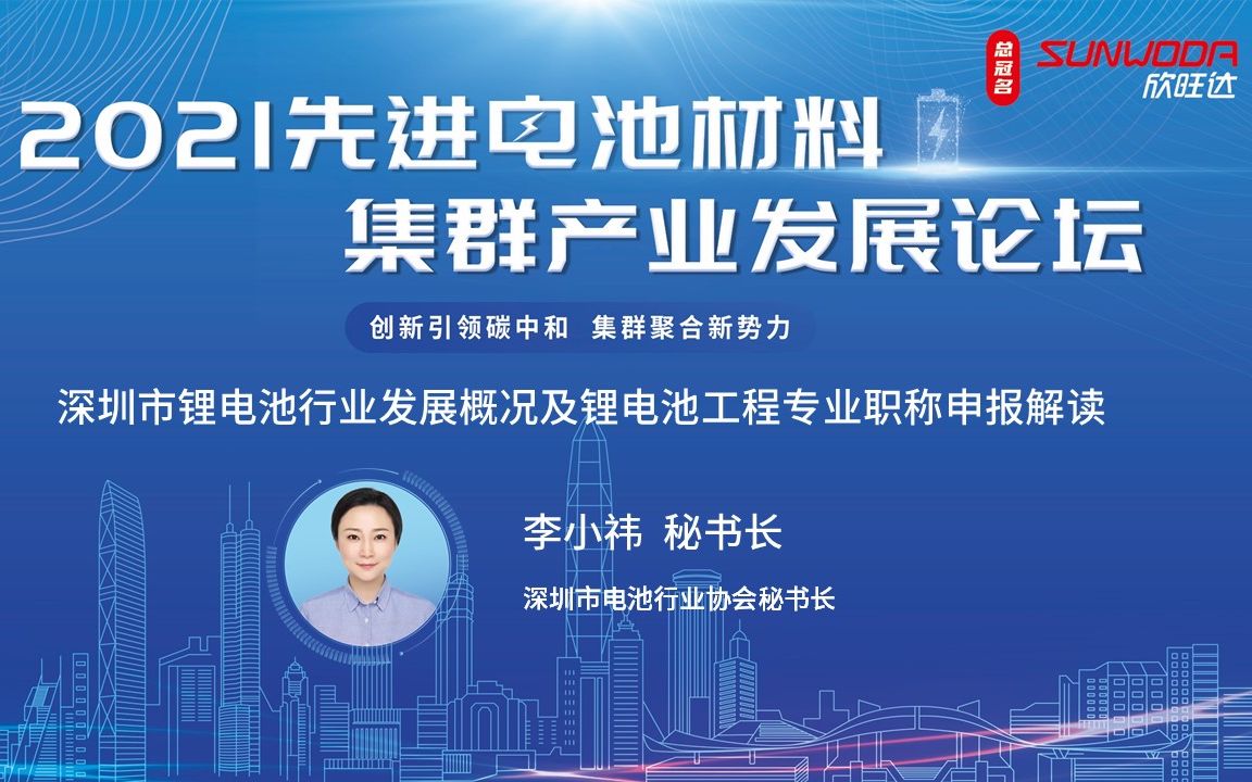 深圳市电池行业协会秘书长李小祎《深圳市锂电池行业发展概况及锂电池工程专业职称申报解读》哔哩哔哩bilibili