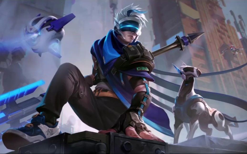 杨戬次元傲视高清特效亮相,蓝色光线特效很帅,又一款6元优质皮肤