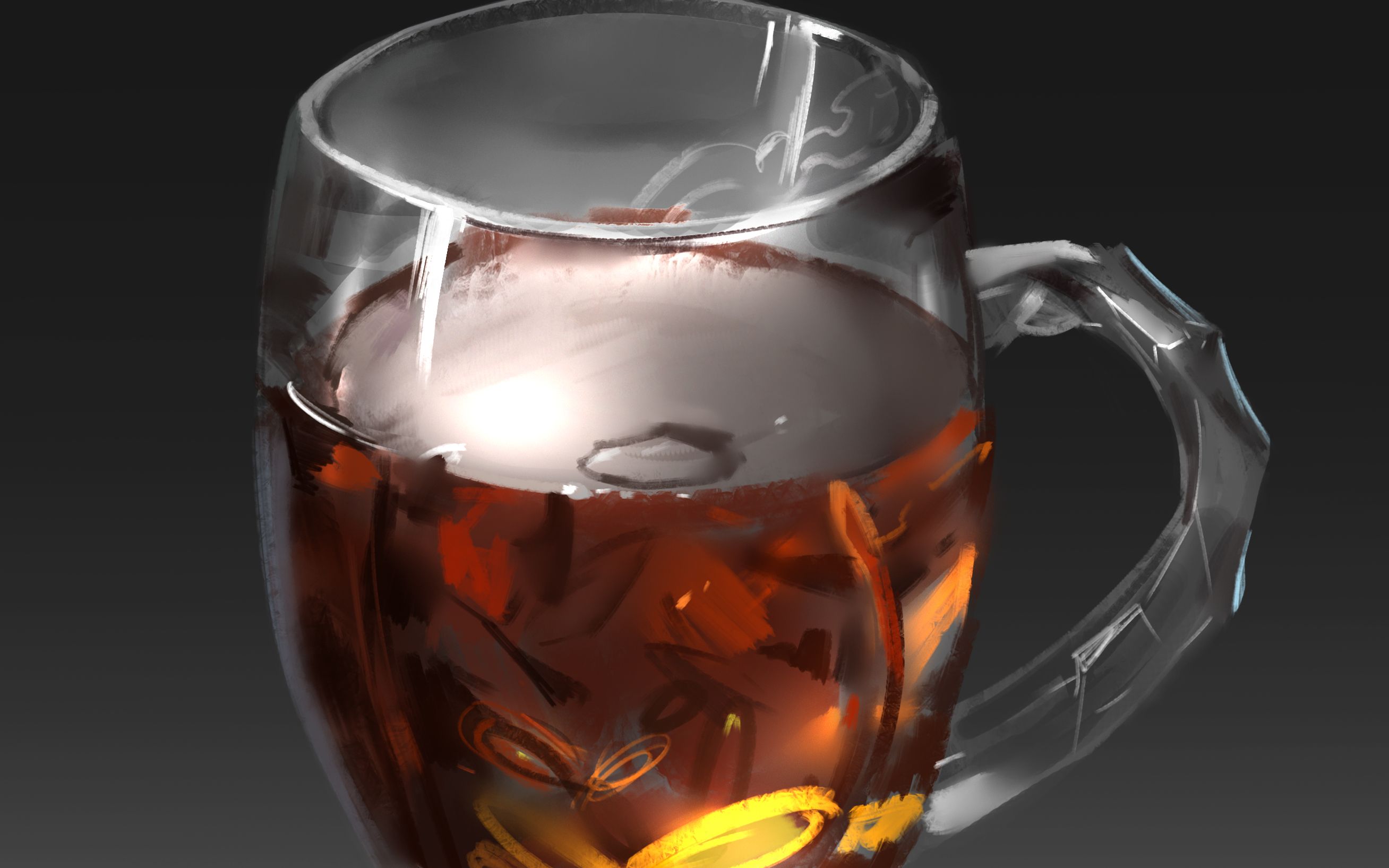 【板绘】一分钟教你用厚涂法画出透明材质,看完就学会了