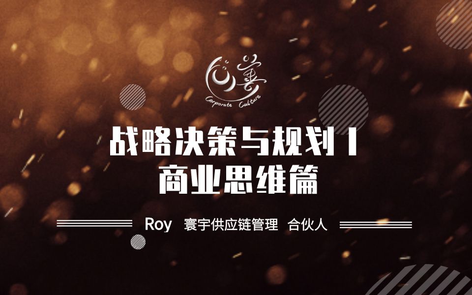 向善学堂ROY《战略决策与规划1商业思维篇》哔哩哔哩bilibili