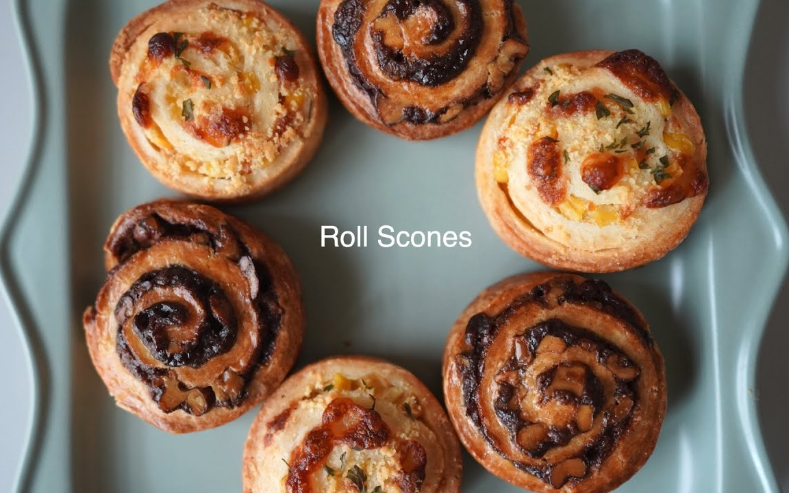 【Lovely】一个面团做出两种口味的司康卷(肉桂&玉米粒)~|How to make Roll scones哔哩哔哩bilibili