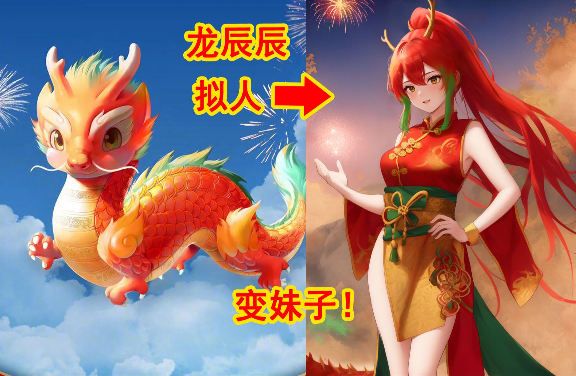 龙年吉祥物龙辰辰拟人变妹子!