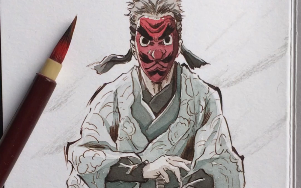【手绘鬼灭之刃】前任水柱 鳞泷左近次 炭治郎师傅_哔哩哔哩_bilibili