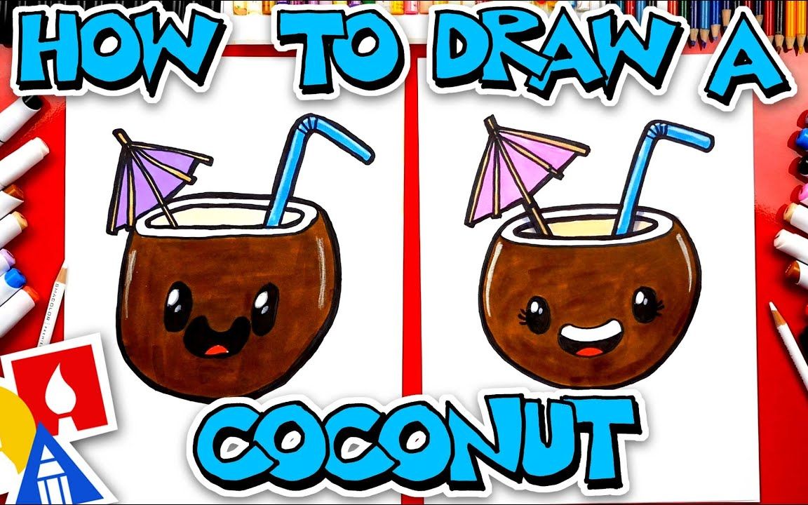 【绘画】5分钟教你如何画Q版椰子汁  Coconut Drink!哔哩哔哩bilibili