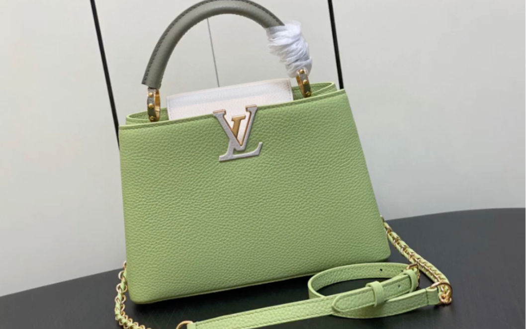 说一下高仿lv路易威登m21689薄荷绿 全皮cap那英款系列 capucines