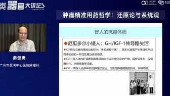 秦健勇教授：肿瘤精准用药哲学：还原论与系统观【类器官大讲坛】