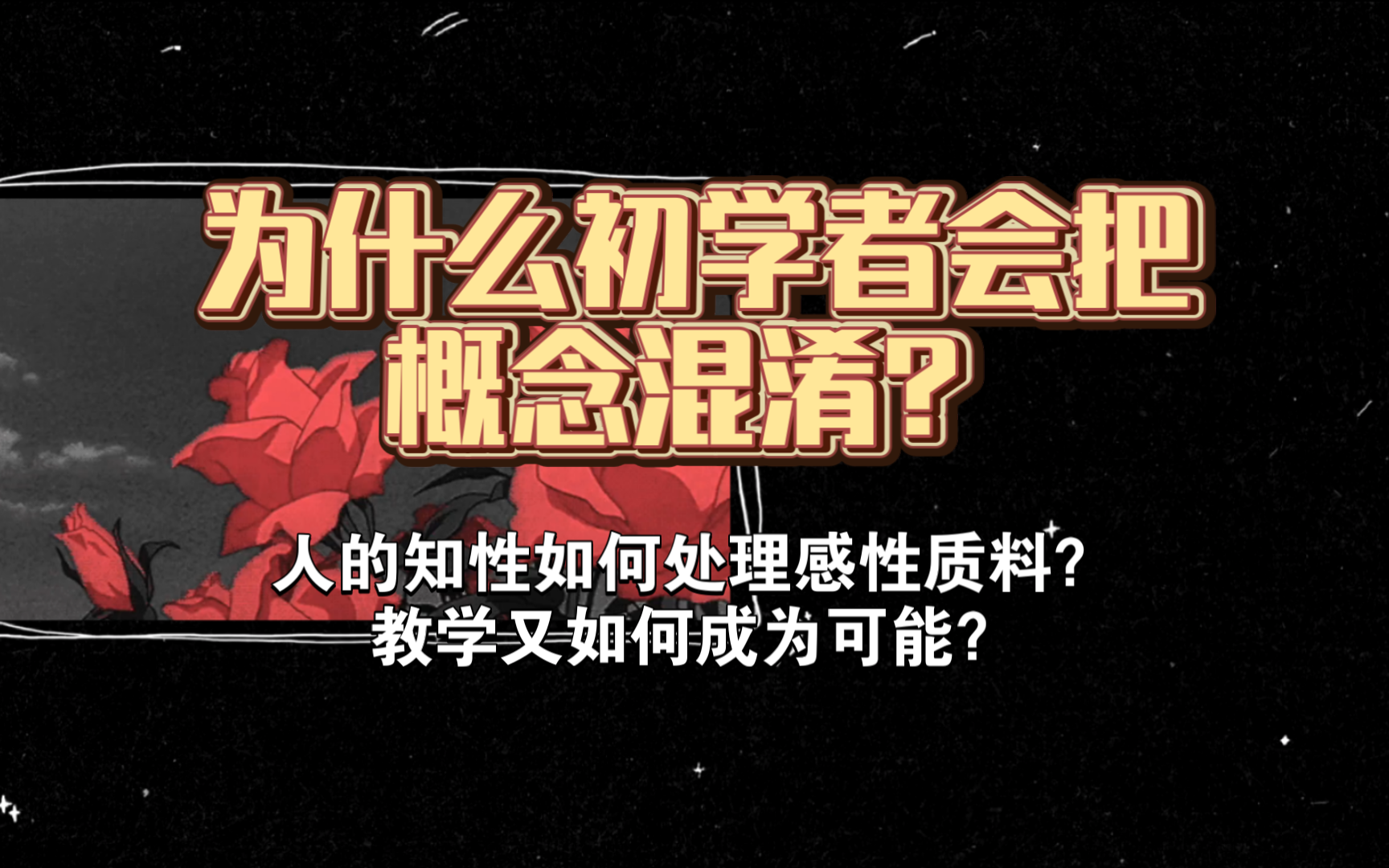 为什么初学者会把概念混淆?——人的知性如何处理感性质料?教学又如何成为可能?哔哩哔哩bilibili