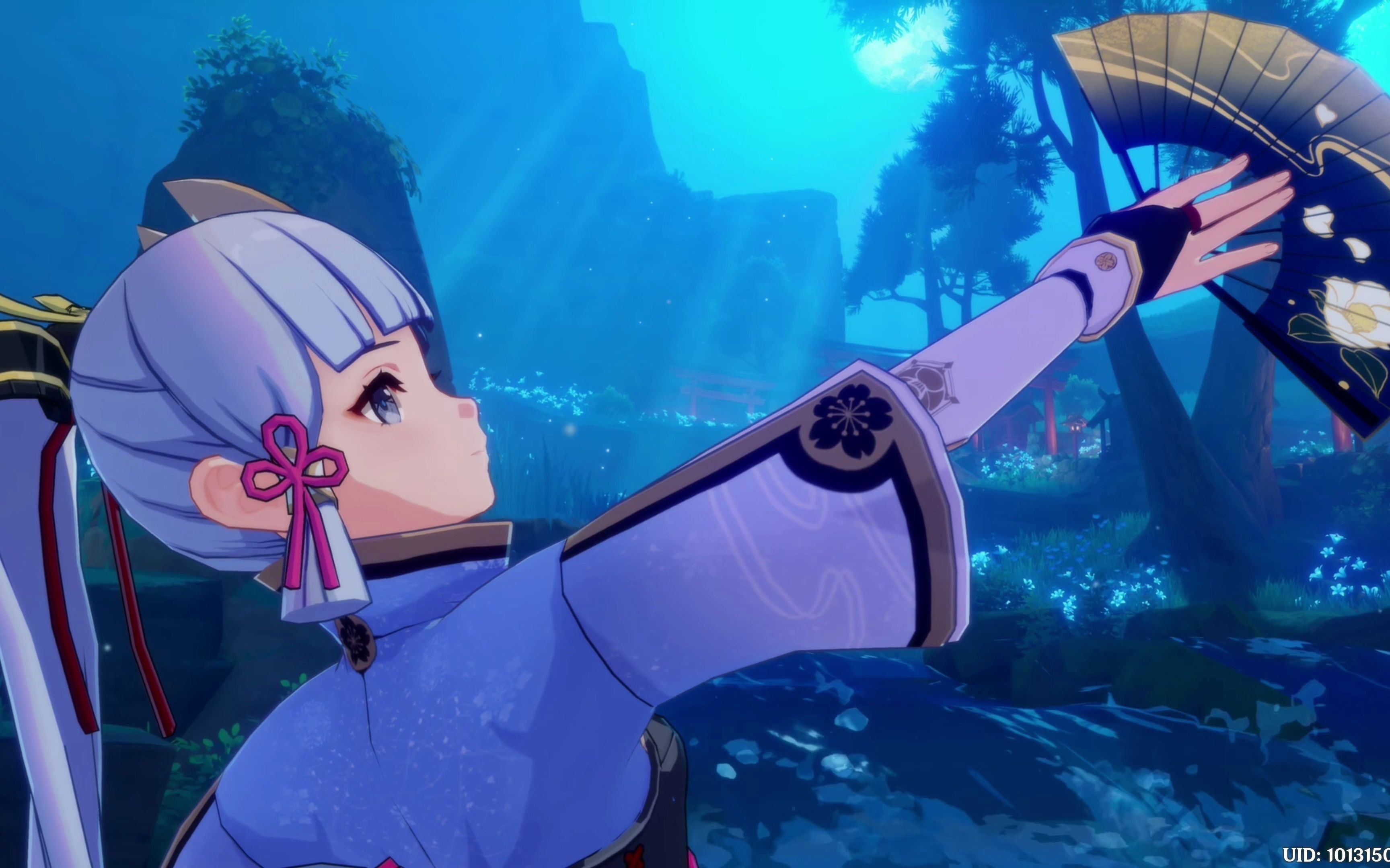 【4k60fps日配】神里绫华之唯美夜舞片段 cv:早见沙织