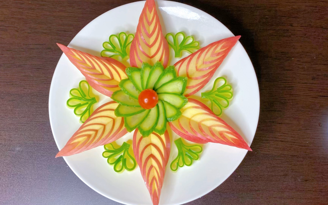 家里来客人切一份苹果果盘,简单大方又平安如意!