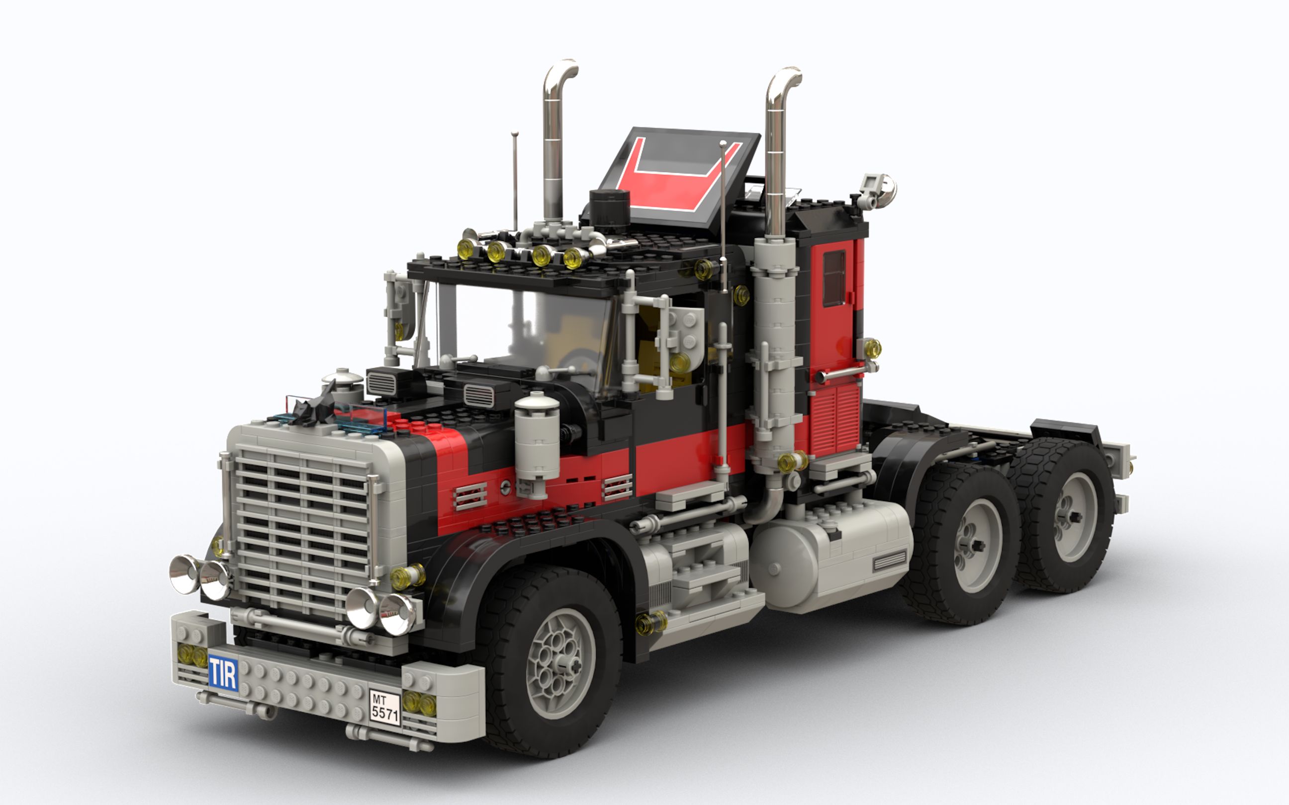 模型小组5571,乐高最大的小颗粒车模,空前绝后的巨型卡车-砖加号-模型