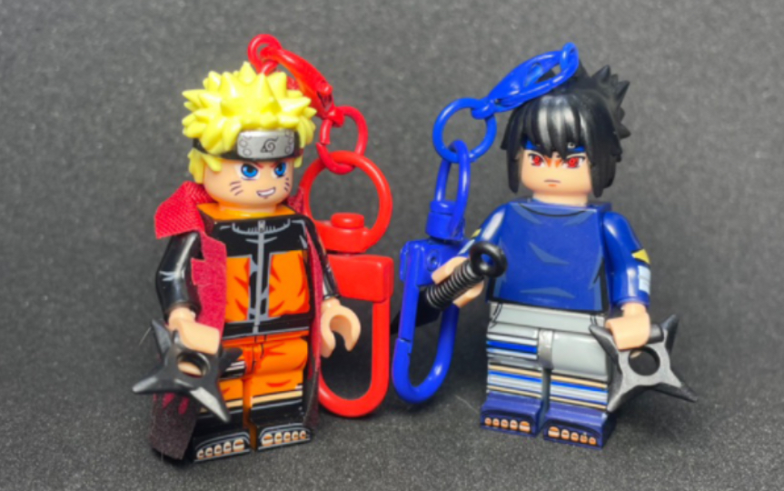 用 积木人仔玩具 自制挂件钥匙扣 火影忍者 佐助 血轮眼