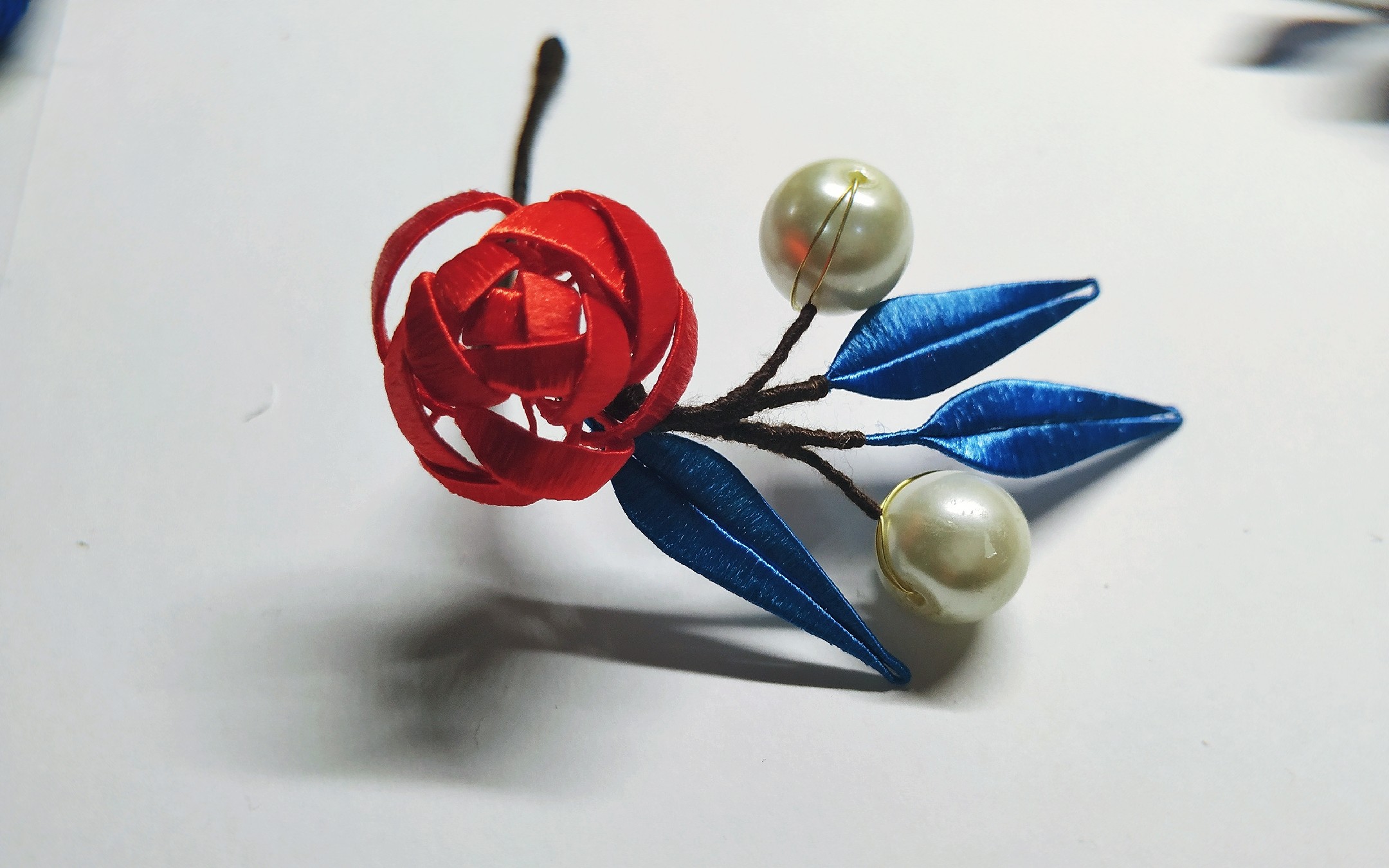 【缠花】之简约玫瑰(看简介)【缠花】玫瑰人生 玫瑰花胸针,金属线缠花