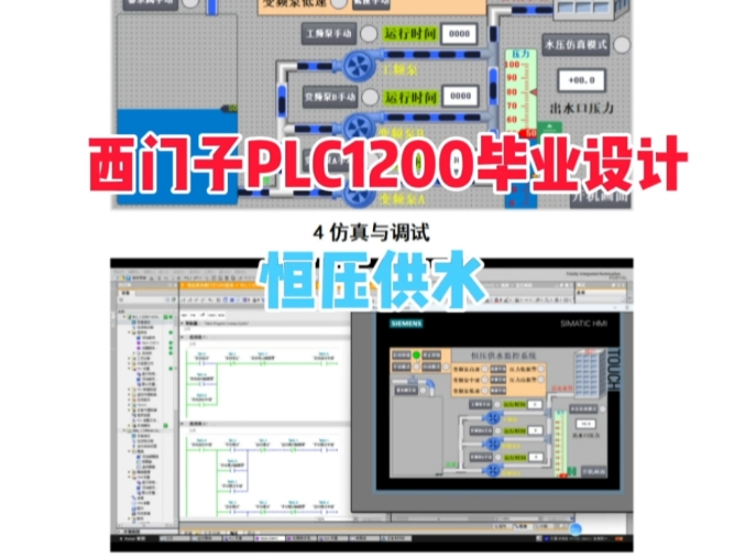 变频恒压供水控制系统西门子1200PLC毕业设计哔哩哔哩bilibili