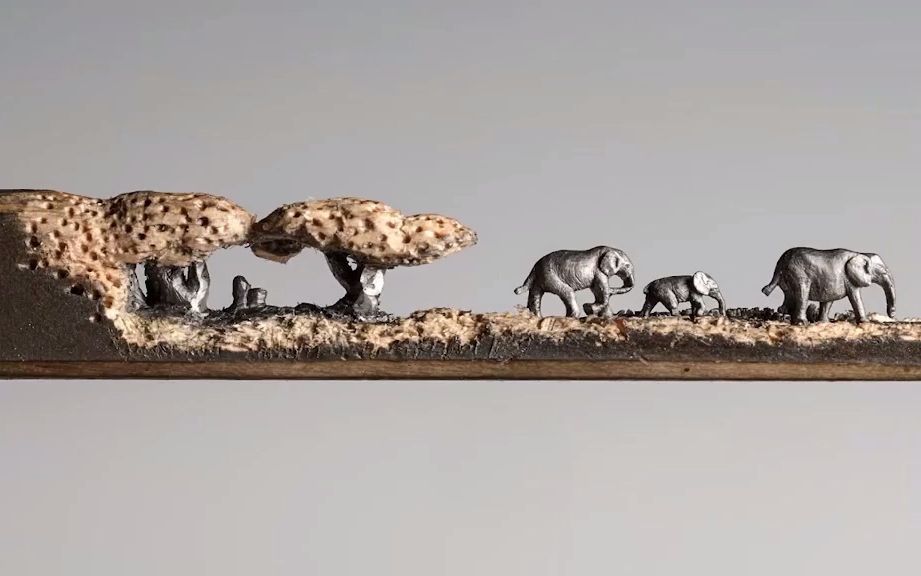 【铅笔雕刻】微雕艺术家,在铅笔芯上雕刻动物