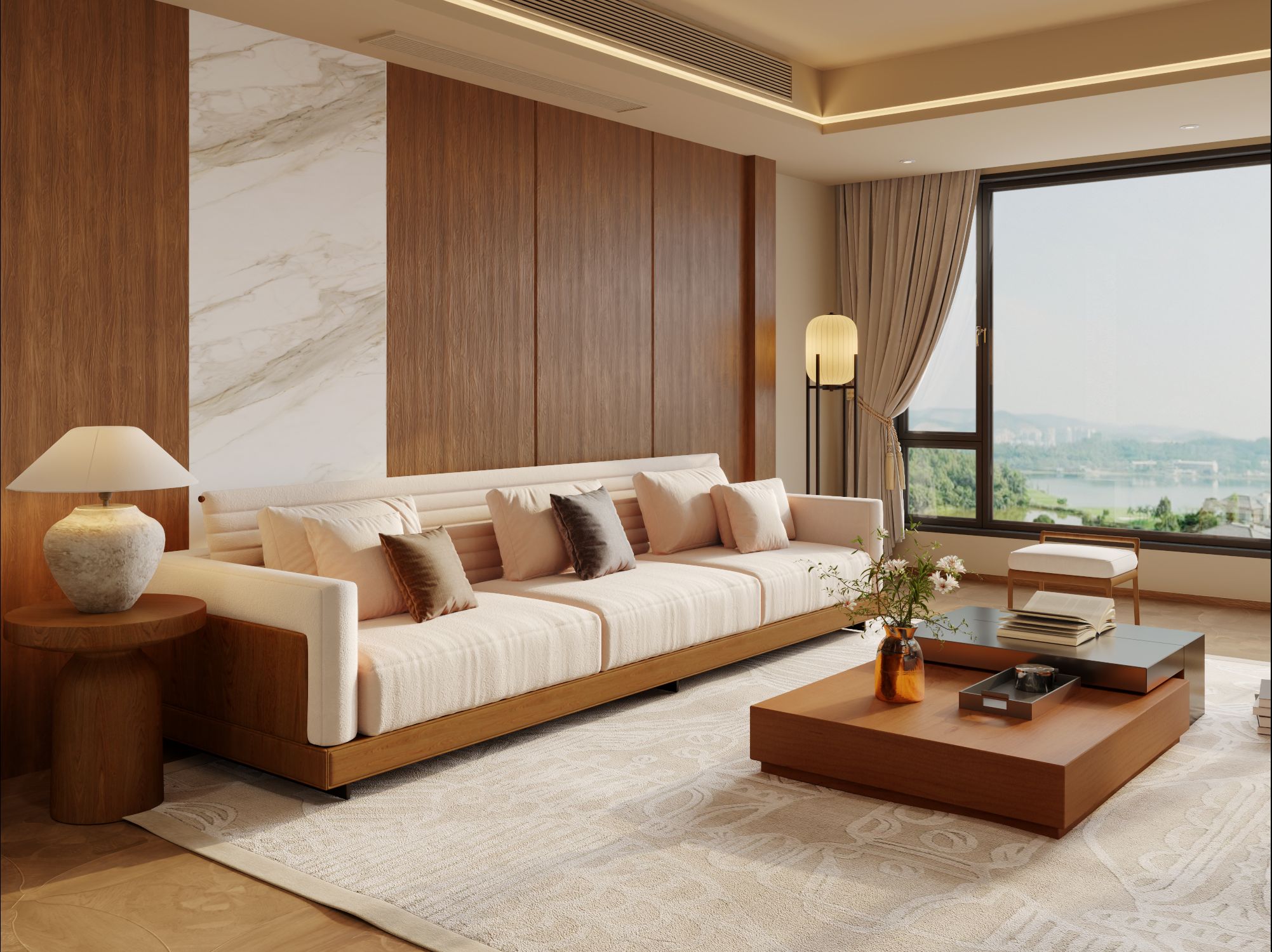 中古风丨焦糖色调复古风客餐厅装修一镜到底