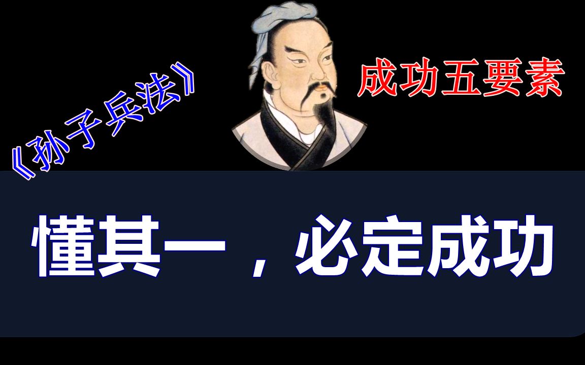 [图]《孙子兵法》通过知胜五要素，教导我们，悟透其中之一，必定会成功。