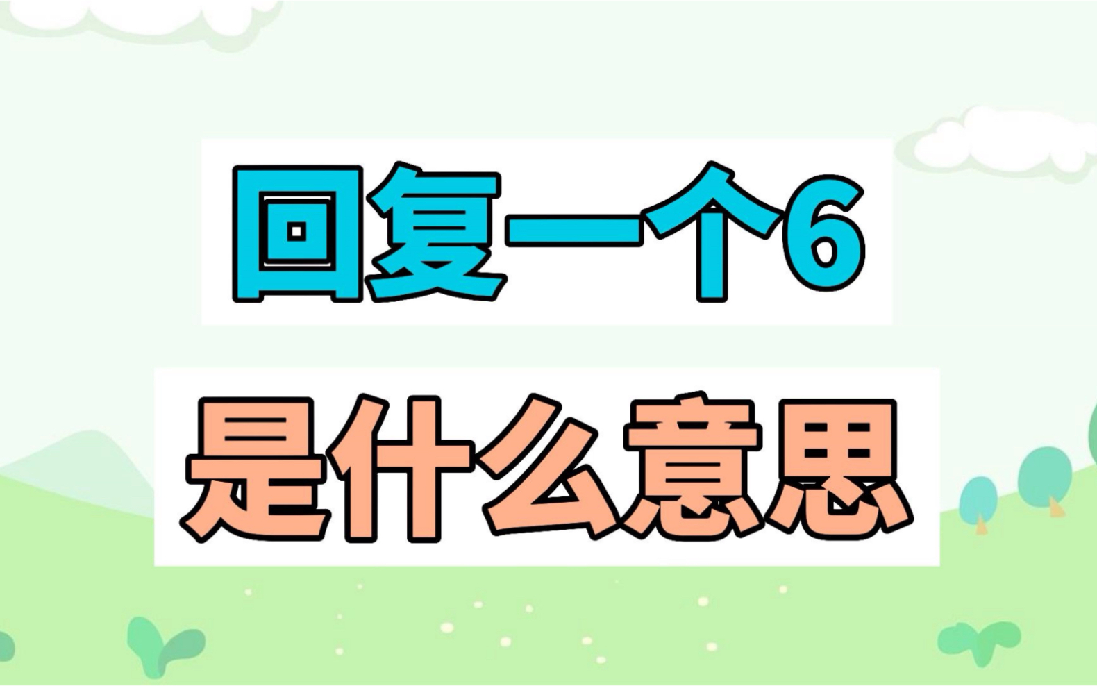 回复一个6是什么意思?哔哩哔哩bilibili