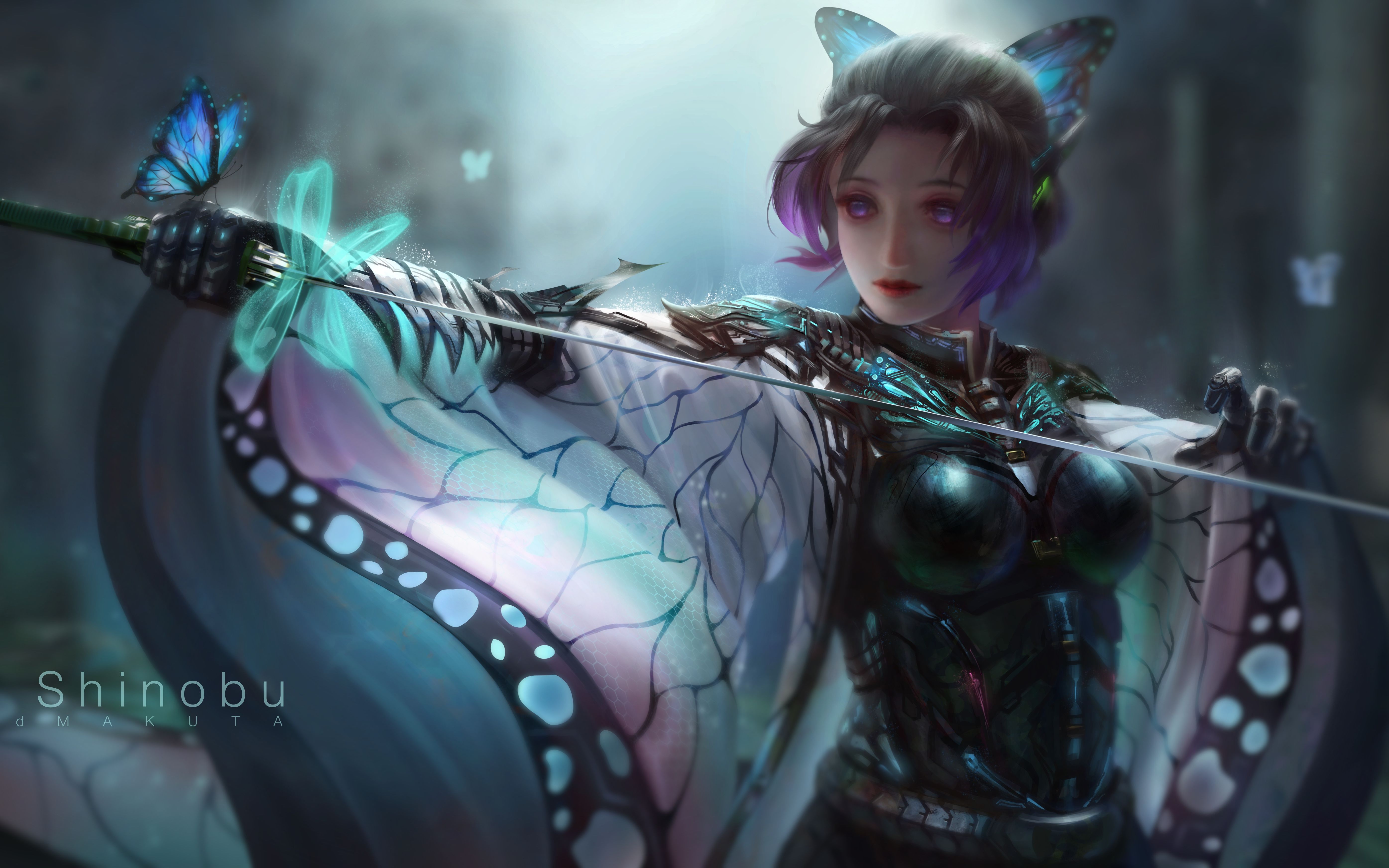 【绘画过程】机动装备蝴蝶忍_哔哩哔哩 (゜-゜)つロ 干杯~-bilibili