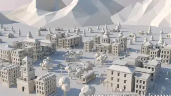 C4D案例赏析：纸质城市三维立体设计，强大的C4D