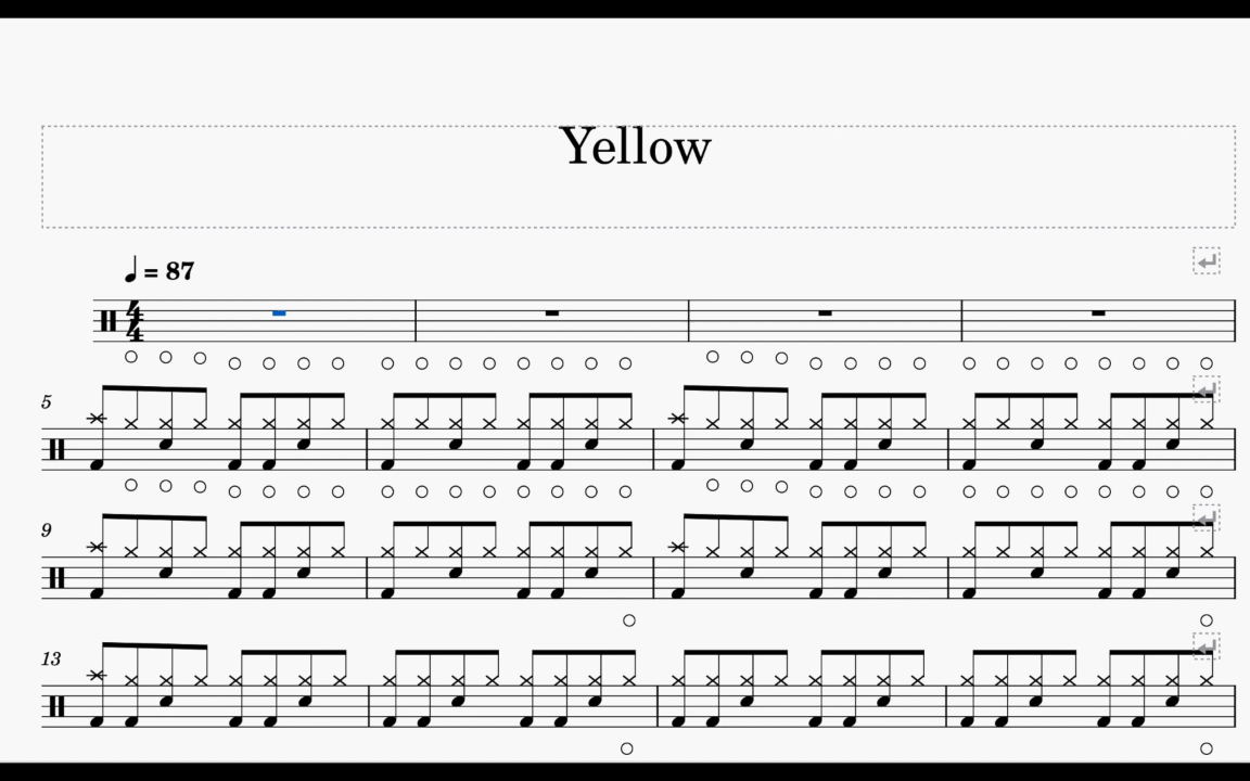 《yellow》鼓谱