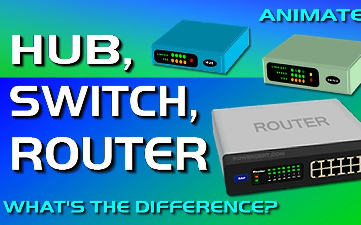 【搬运】集线器,交换机和路由器有什么区别?| Hub,Switch & Router Explained  What's the differece ?哔哩哔哩bilibili