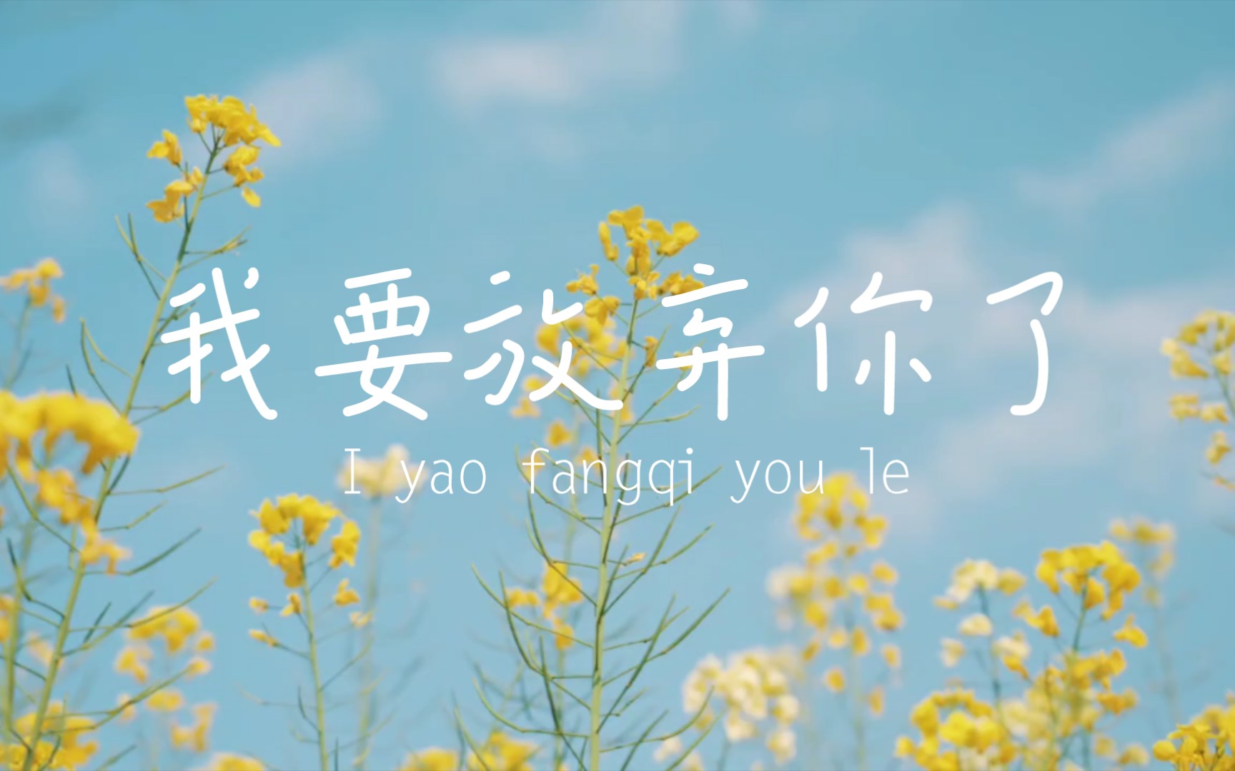 我要放弃你了