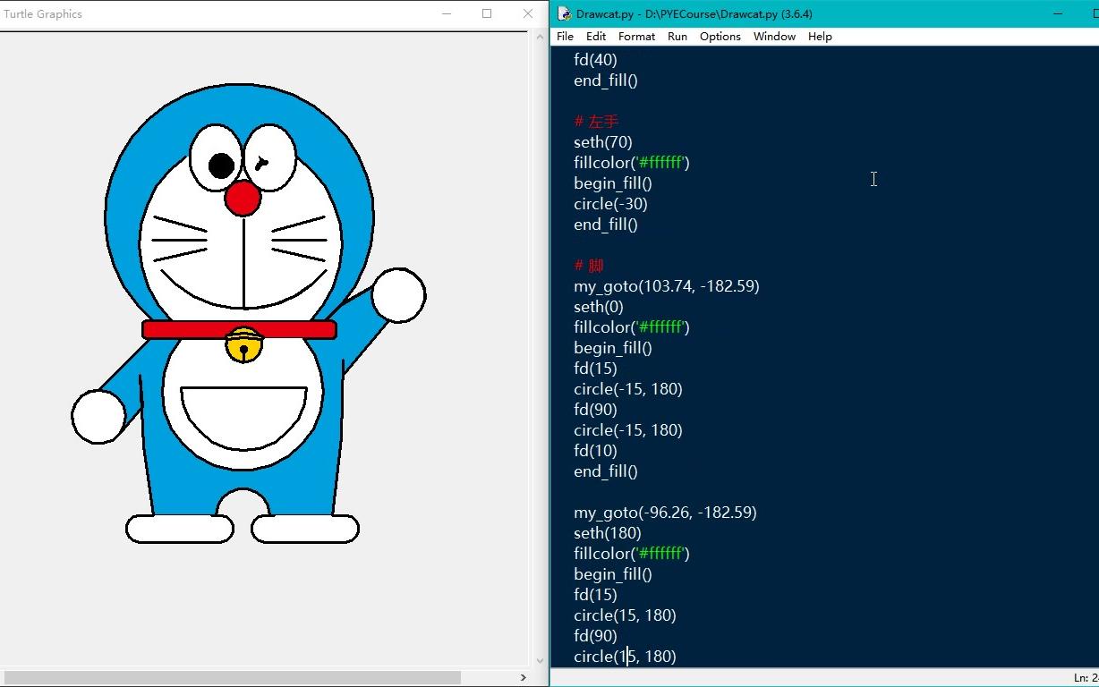 用Python turtle库画小猪佩奇和哆啦a梦_哔哩哔哩_bilibili