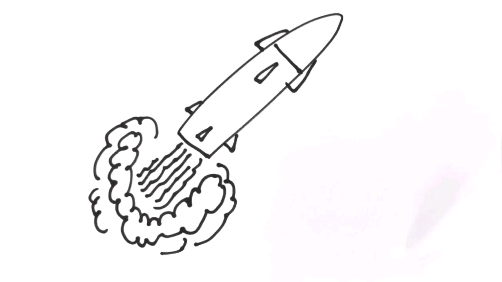 超级简单的小导弹简笔画,你学会了吗