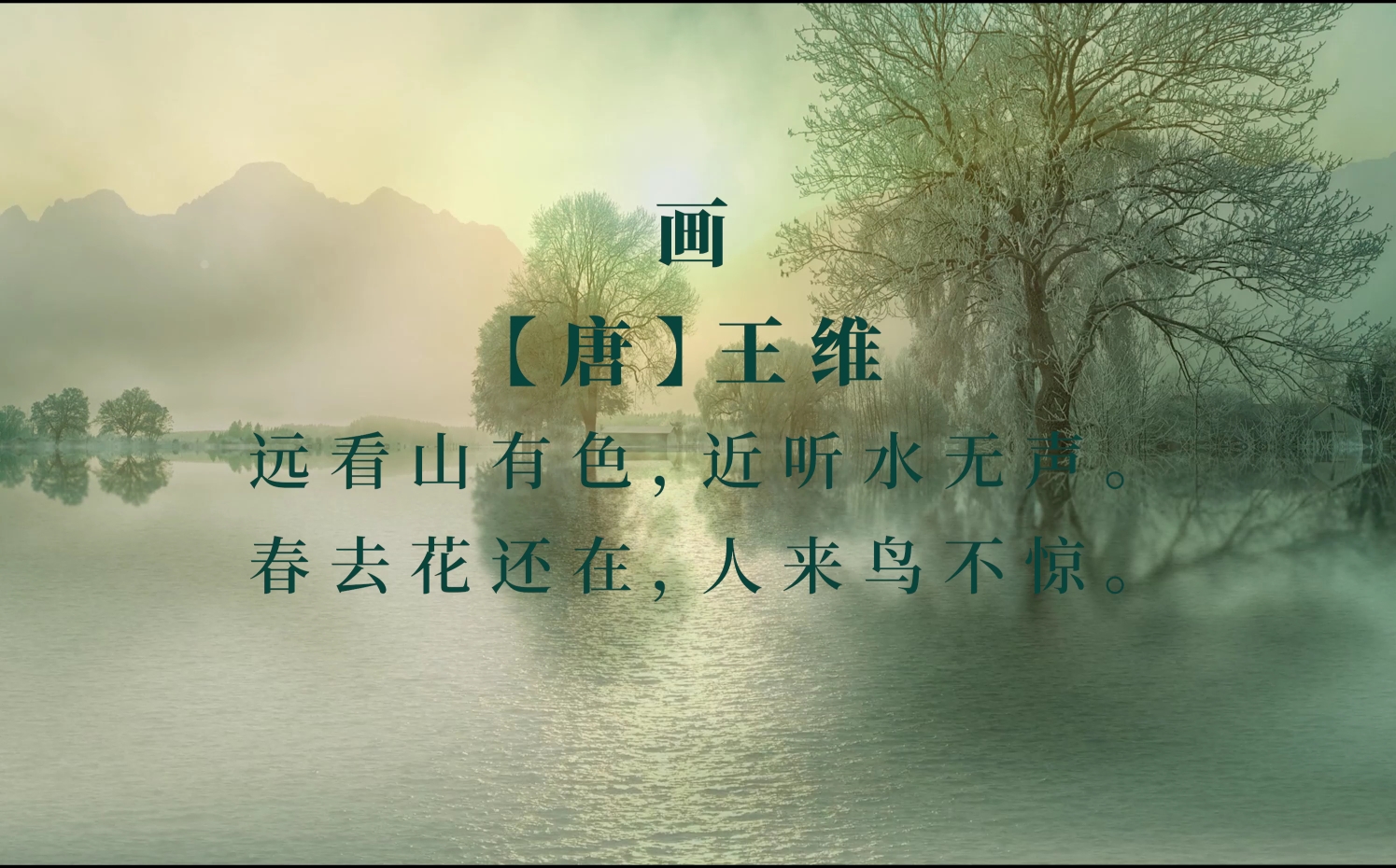 画 王维 春去花还在,人来鸟不惊.