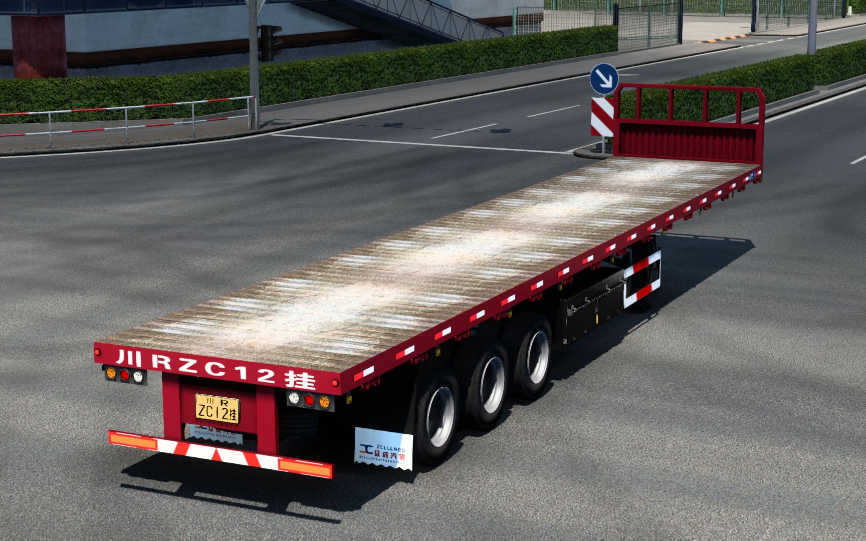 欧卡2mod:众成旗骏15米平板挂车(1.46.x)