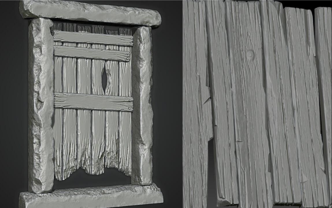 【zbrush零基础教学】教你如何雕刻木质纹理,基础笔刷技巧分享