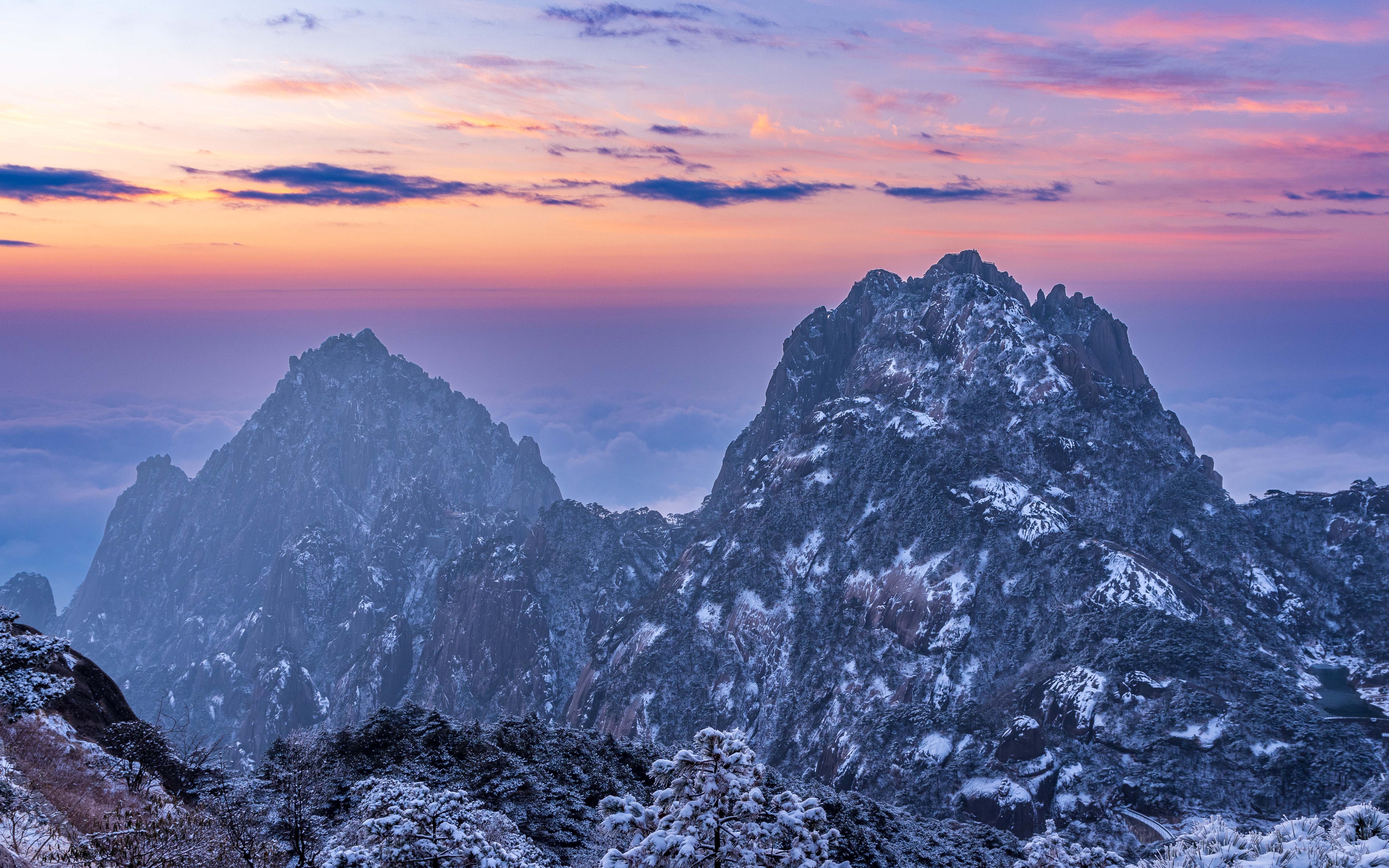 4k杜比视界hdr 雪后黄山天都峰莲花峰 iphone拍摄