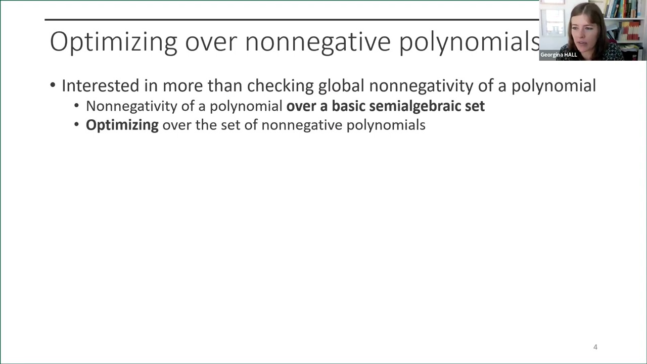 MoCaO Lectures 2023 Polynomial optimisation  Lecture 4 by Georgina Hall哔哩哔哩bilibili