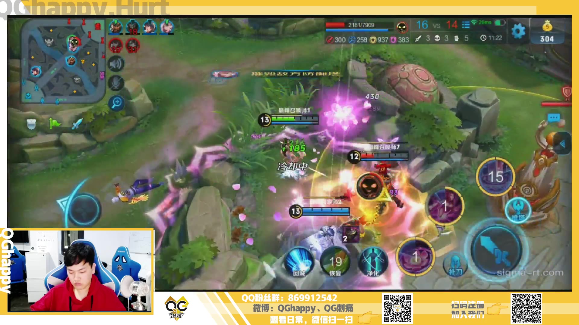 王者荣耀qghappy:12.9hurt直播录屏