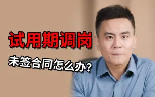 【打工人系列】试用期调岗未签合同怎么办？