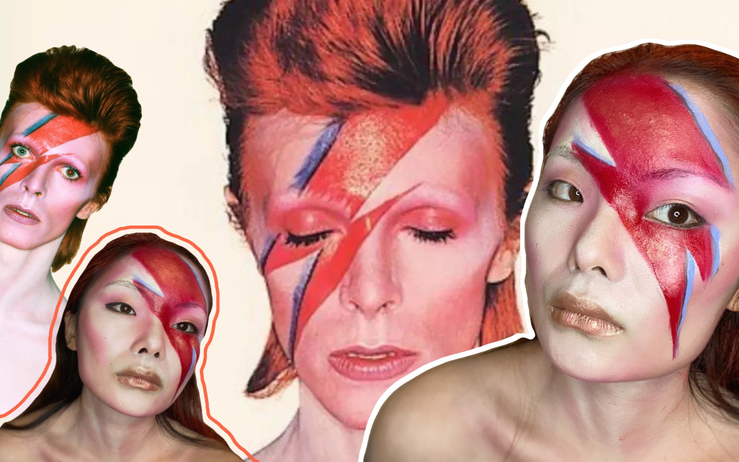 david bowie 仿妆 | 大卫鲍伊ziggy stardust闪电妆 | 宅家听歌学化妆