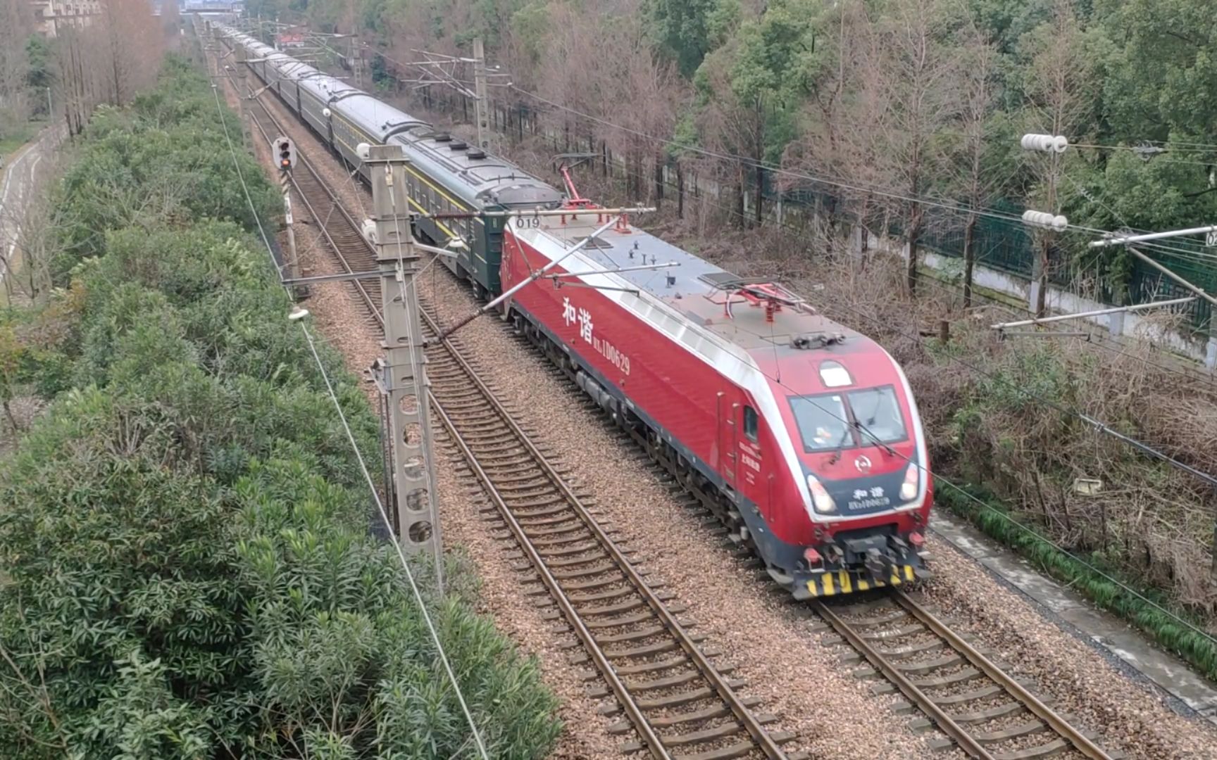 【中国铁路】k48次 hxd1d-0629[沪昆绕行线][华景北苑天桥]【2019.2.