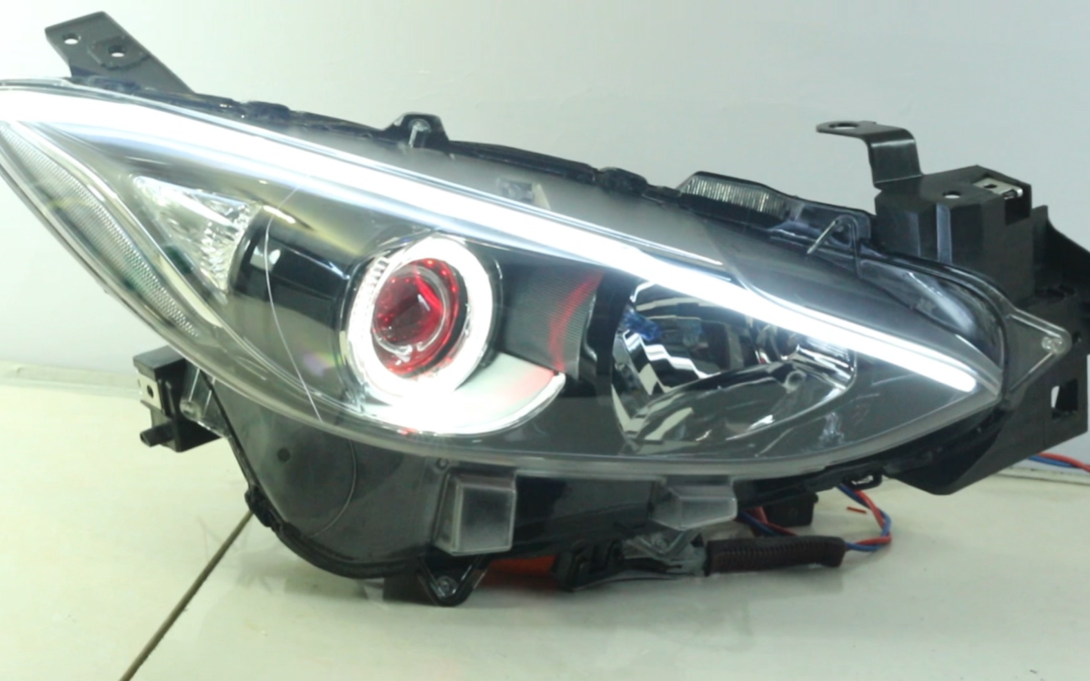 适配昂克赛拉大灯总成改装led双光透镜天使眼恶魔眼日行灯