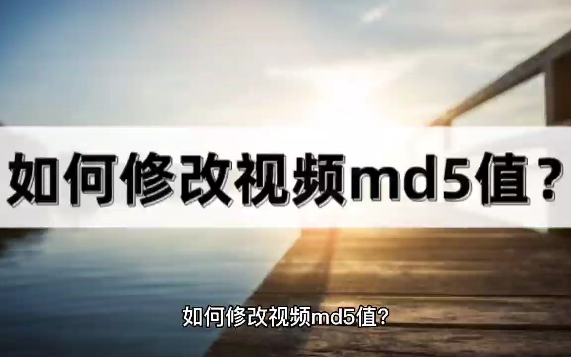 如何修改视频md5值?书单视频助手教你一招哔哩哔哩bilibili