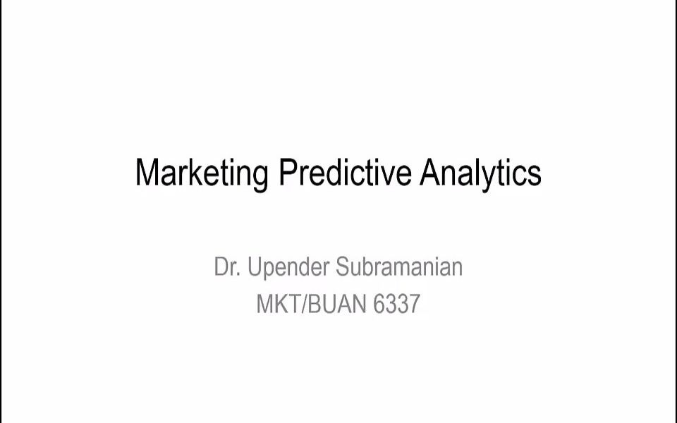 [图]Class 1 - Introduction to Marketing Predictive Analytics