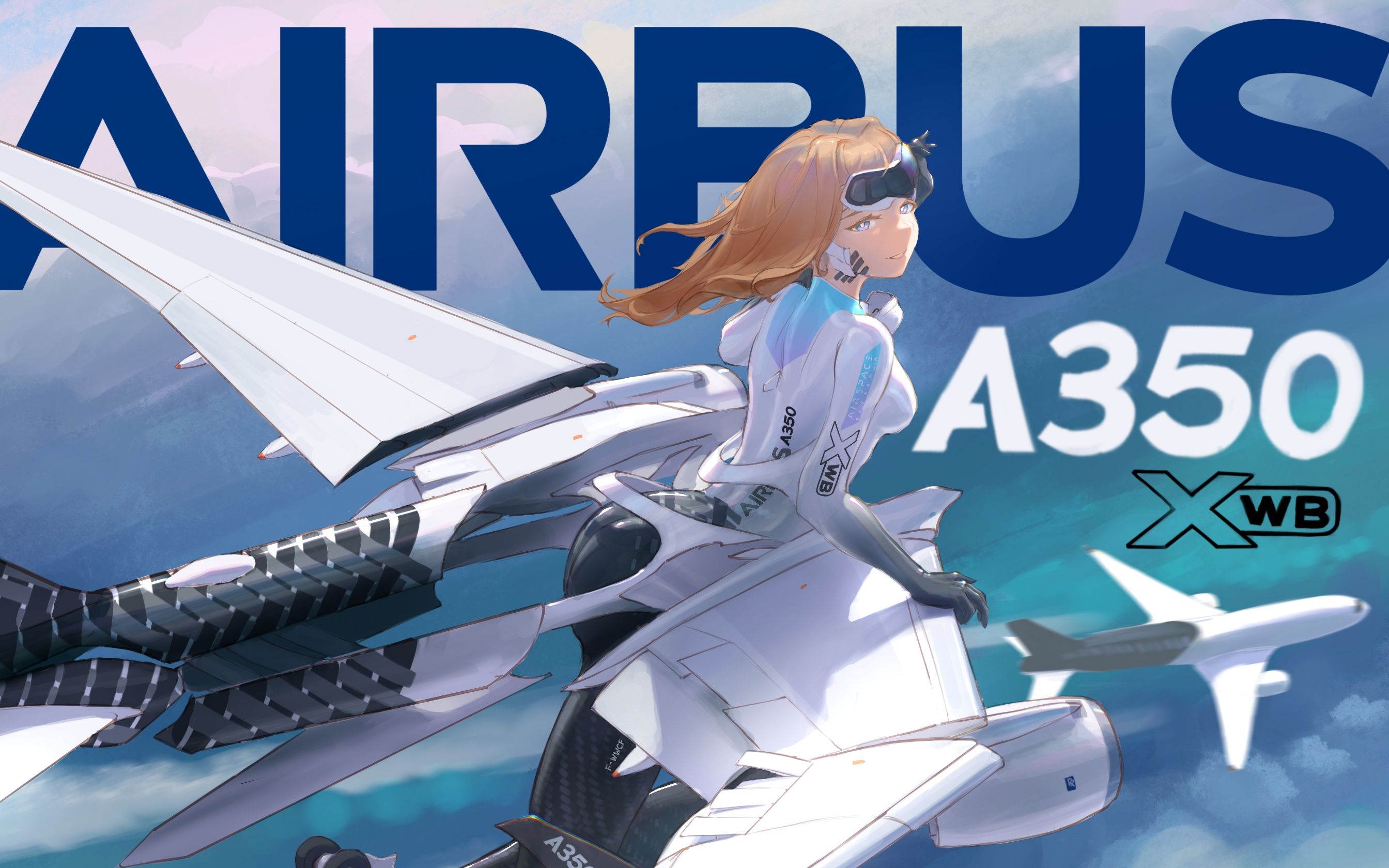 【绘画】a350 xwb 娘化-碳纤维黑丝,还是碳纤维胶衣?